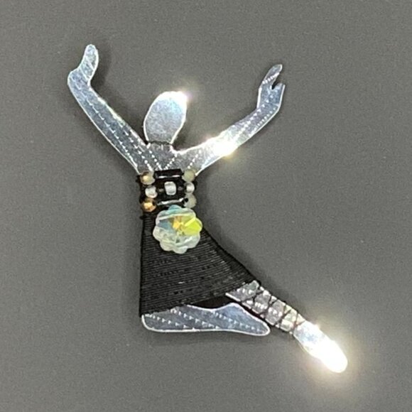 Liztech Signed LEAPER Joyful Happiness Dance Circa 1994 Brooch Artist Made J410 - Picture 4 of 9